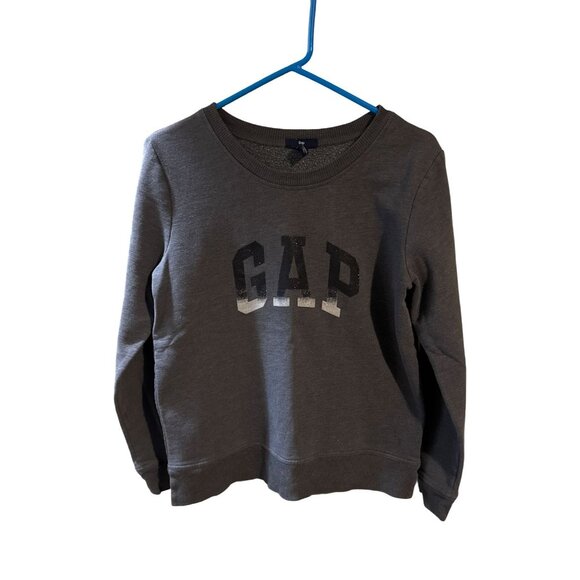 Set Of 2 GAP Womens Sweatshirts Glitter Logo Gray & Pink Size M - Picture 5 of 7